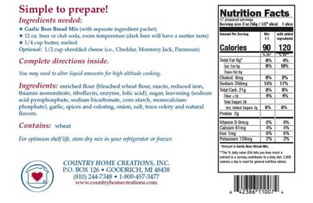Garlic Beer Bread Mix Country Home Creations - Image 3