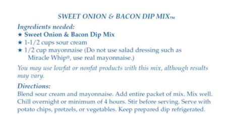 Sweet Onion & Bacon Dip Mix Country Home Creations - Image 2